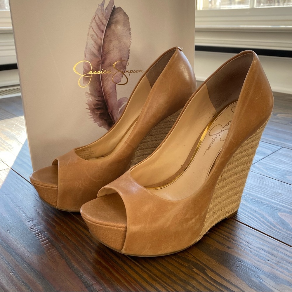 Nude Peep Toe Wedges - Jessica Simpson Bethani